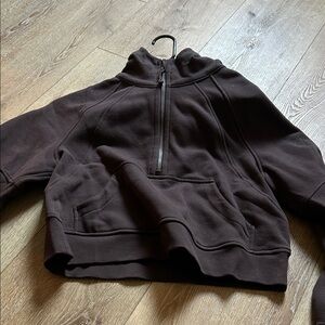 Lululemon Scuba Brown Half-Zip Pullover Hoodie